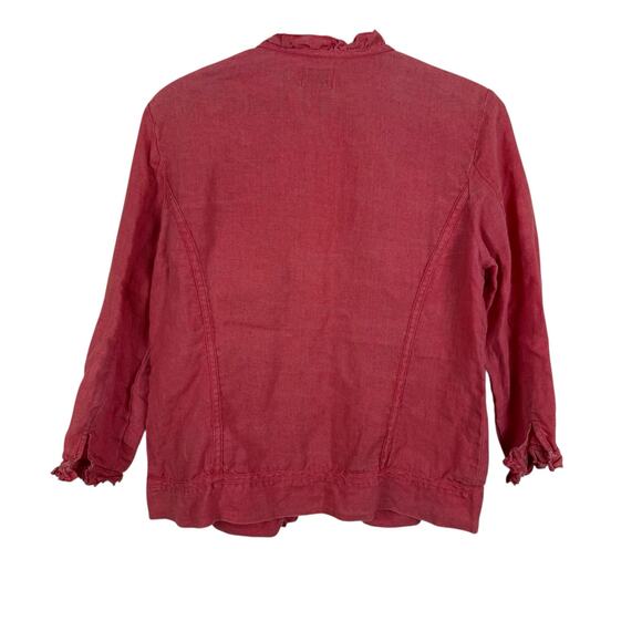 Chico's Womens 100% Linen Open Jacket Blazer Size 0 (US Small/4) Coastal Beach - Picture 3 of 6